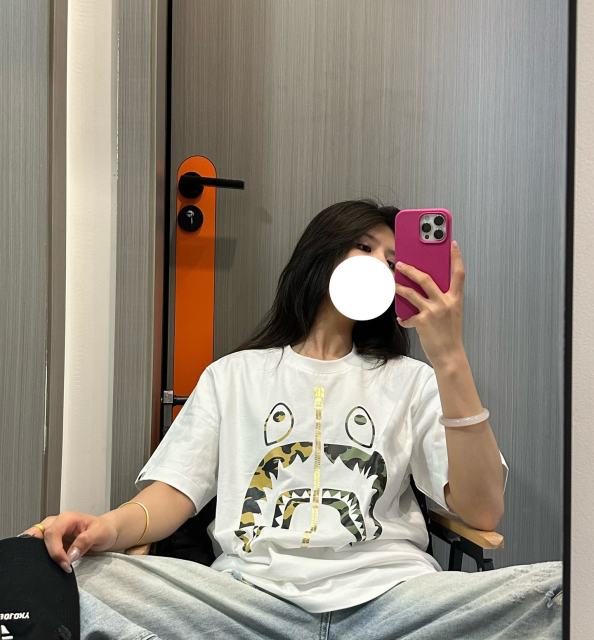 1:1 quality Bape Shark Zipper Print Tee 2 colors