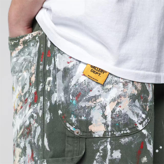 1:1 Top Quality Gallery Dept Paint Splatter Carpenter Work Shorts
