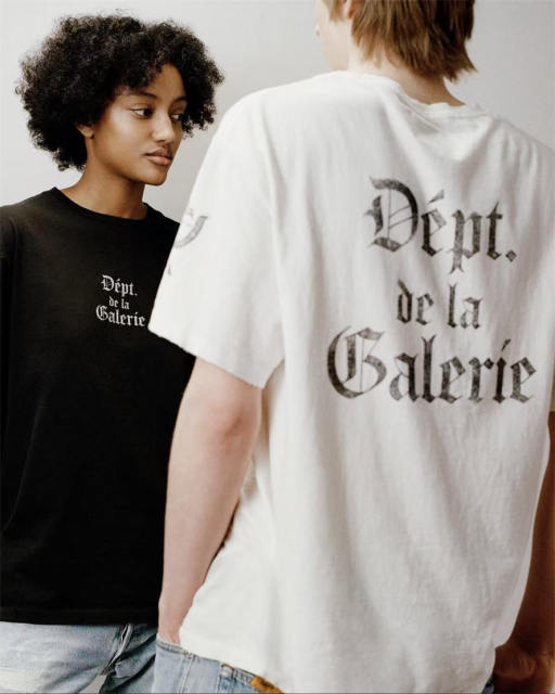 1:1 Top Quality Gallery Dept Gothic Font DÉPT. de la GALERIE Raw Hem White Short Sleeve T-shirt