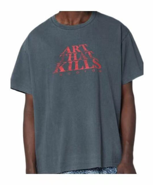 1:1 Top Quality Gallery Dept Art That Kills Dual Front Back Print Washed Vintage Grey Short Sleeve T-shirt