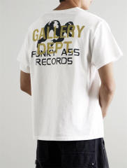 1:1 Top Quality Funky Ass Records Dual Front Back Print White Short Sleeve T-shirt