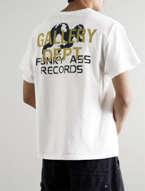 1:1 Top Quality Funky Ass Records Dual Front Back Print White Short Sleeve T-shirt