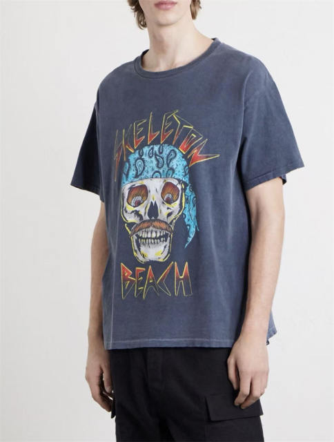 1:1 Top Quality Skeleton Beach Bandana Skull Front Art That Kills T-shirt