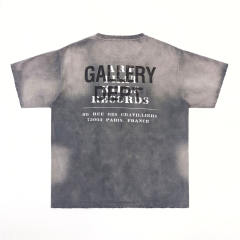 1:1 Top Quality Gallery Dept Wisdom Circle Front & Two-Tone Layer Logo Back Print Raw Hem Short Sleeve T-shirt