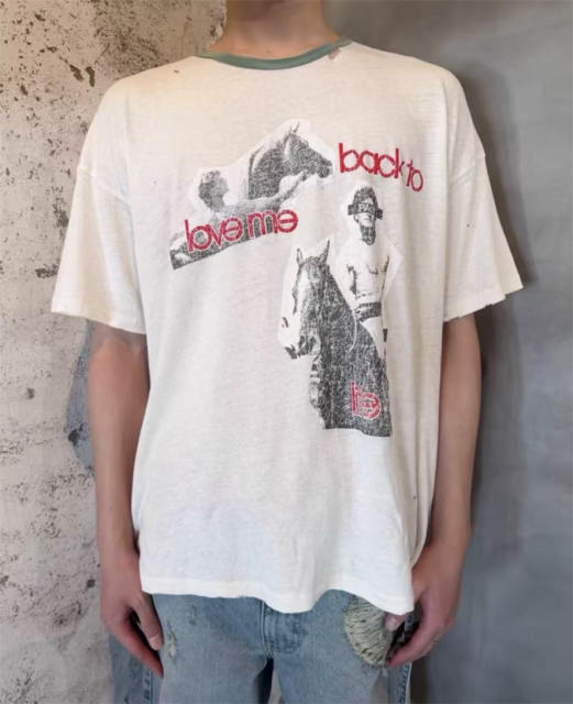 1:1 Top Quality Paly Hollywood Love Me Back To Life Western Horse Photo T-shirt