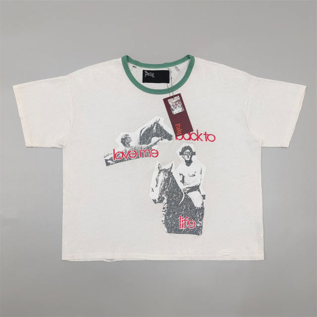 1:1 Top Quality Paly Hollywood Love Me Back To Life Western Horse Photo T-shirt
