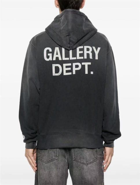 1:1 Quality Gallery Dept Paint Splatter Fade Wash Hoodie Dual Print Drawstring Pullover Sweatshirt