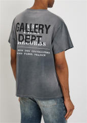 1:1 Top Quality Gallery Dept Wisdom Circle Front & Two-Tone Layer Logo Back Print Raw Hem Short Sleeve T-shirt