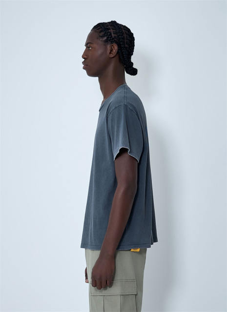 1:1 Top Quality DÉPT. Front & Sport Elegant Back Print Washed Grey Short Sleeve T-shirt