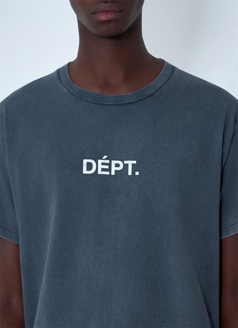 1:1 Top Quality DÉPT. Front & Sport Elegant Back Print Washed Grey Short Sleeve T-shirt