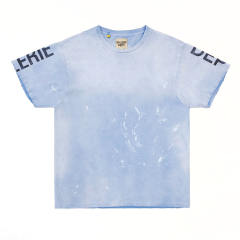 1:1 Top Quality Gallery Dept DÉPT. de la GALERIE Paint Splatter Raw Cut Light Blue Wash Short Sleeve T-shirt