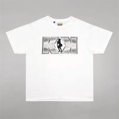 1:1 Top Quality Funky Ass Records Dual Front Back Print White Short Sleeve T-shirt