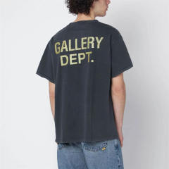 1:1 Top Quality Gallery Dept Art That Kills Castle Graphic Dual Front Back Print Washed Black Short Sleeve T-shirt