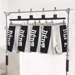 1:1 Top Quality Gallery Dept Color Block Vertical Big Letter Print Loose Fleece Basketball Shorts