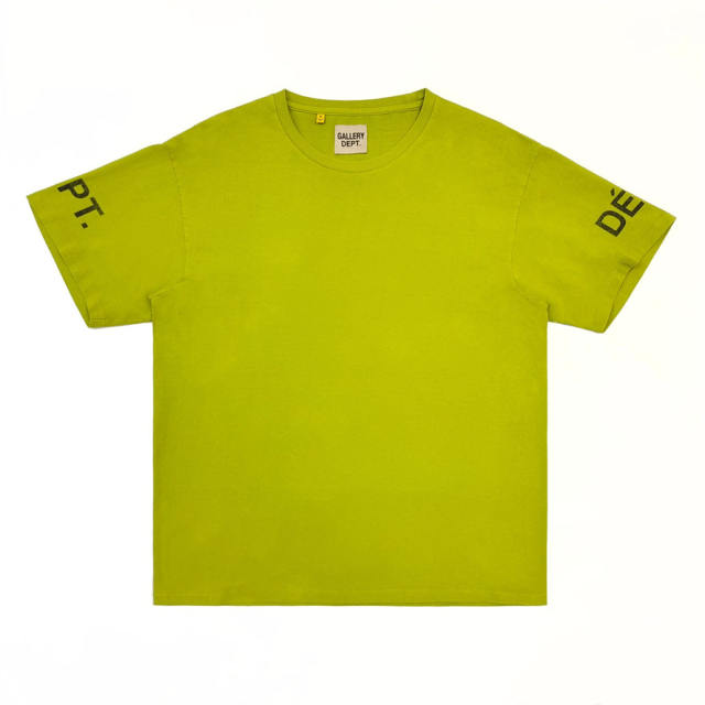 1:1 Top Quality DÉPT. de la GALERIE Solid Lime Green Dual Sleeve Back Print Short Sleeve T-shirt