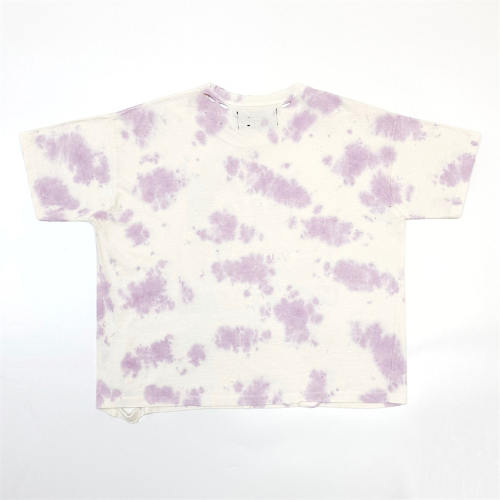 1:1 Top Quality Paly Hollywood Family New Orleans Tie Dye Distressed Cropped Short Sleeve T-shirt