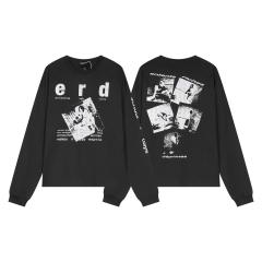 ERD Enfants Riches Déprimés Grid Vintage Nude Photo Dual Print Cropped Black Long Sleeve Tee