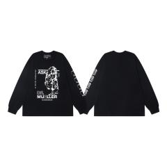 ERD Enfants Riches Déprimés Dr.Mueller Grunge Female Portrait Dual Print Solid Black Long Sleeve Tee