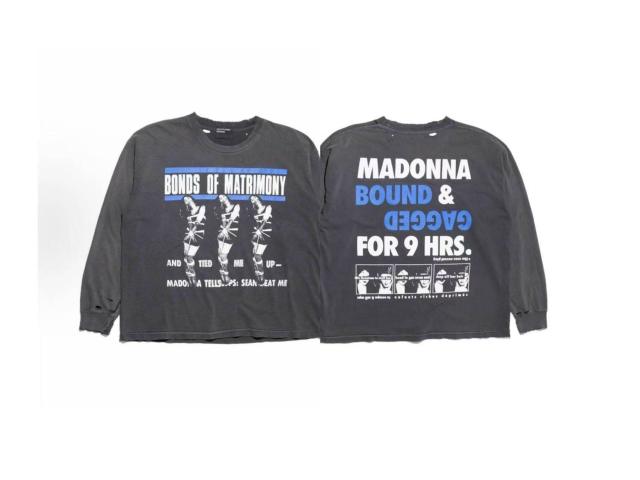 ERD Enfants Riches Déprimés Bonds of Matrimony Madonna Vintage Tabloid Distressed Washed Black Long Sleeve Tee
