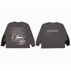ERD Enfants Riches Déprimés Whitney Houston The Greatest Love Of All Distressed Washed Grey Color Block Long Sleeve Tee