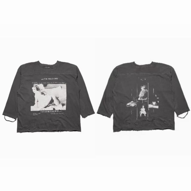 ERD One Class Act Vintage Pin-up Girl Distressed Washed Black Long Sleeve T-shirt