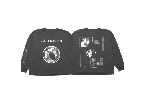 ERD Enfants Riches Déprimés LAUNDER Bunny Portrait Dual Print Vintage Washed Grey Long Sleeve Tee Full Product Spec