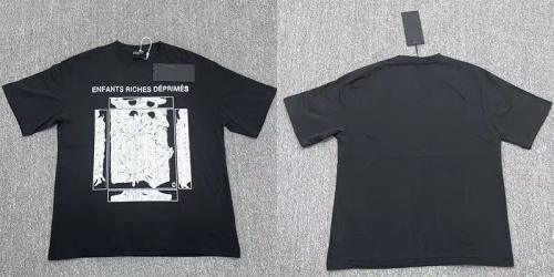 ERD Enfants Riches Déprimés Full Brand Text Cracked Texture Portrait Print Tee