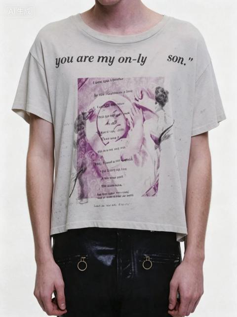 ERD Enfants Riches Déprimés "You Are My Only Son" Pink Biblical Lyric Dual Print Vintage Sleeve Tee