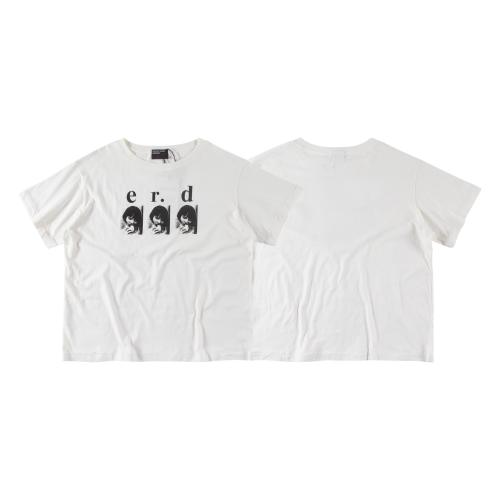 ERD Enfants Riches Déprimés Triple Portrait Cropped Off White Grunge Tee