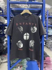 ERD Enfants Riches Déprimés Red Letter Four Portrait Cross Graphic Washed Black Tee