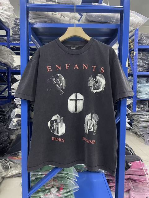 ERD Enfants Riches Déprimés Red Letter Four Portrait Cross Graphic Washed Black Tee