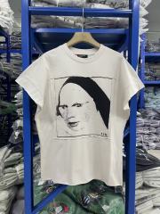ERD Enfants Riches Déprimés Patch Nun Portrait Off White Raw Edge Square Print T-Shirt