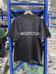 ERD Enfants Riches Déprimés Spanish Text Geometric Abstract Print Washed Black Distressed T-Shirt