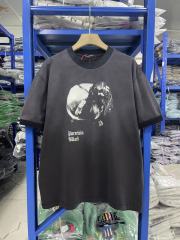 ERD Enfants Riches Déprimés Porcelain Black Skull Portrait Vintage Acid Washed T-Shirt