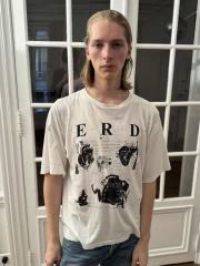 ERD Enfants Riches Déprimés My Role In The War Back Large Circle Print Vintage Off White Tee