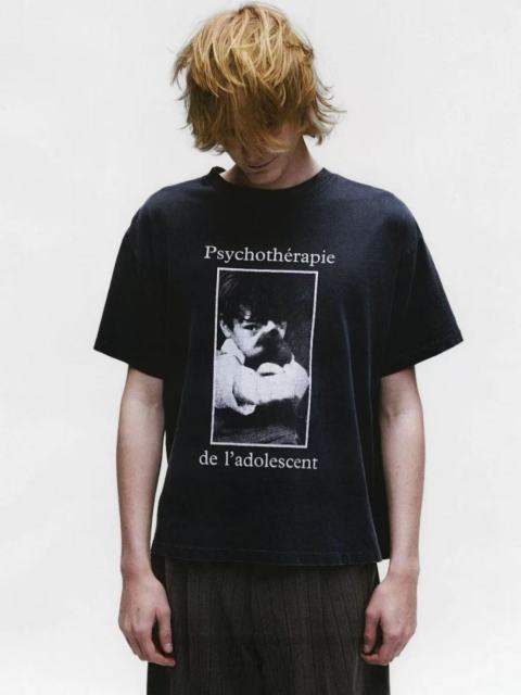 ERD Enfants Riches Déprimés Psychothérapie de l'adolescent French Text Portrait Washed Black Tee