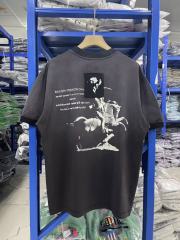 ERD Enfants Riches Déprimés Porcelain Black Skull Portrait Vintage Acid Washed T-Shirt