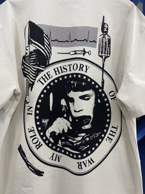 ERD Enfants Riches Déprimés My Role In The War Back Large Circle Print Vintage Off White Tee