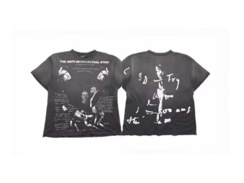 ERD Enfants Riches Déprimés Charlie Vintage Washed Black Graphic Tee Double Sided Print Distressed T-Shirt