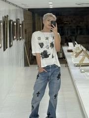 ERD Enfants Riches Déprimés My Role In The War Back Large Circle Print Vintage Off White Tee