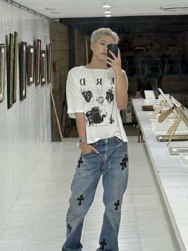ERD Enfants Riches Déprimés My Role In The War Back Large Circle Print Vintage Off White Tee