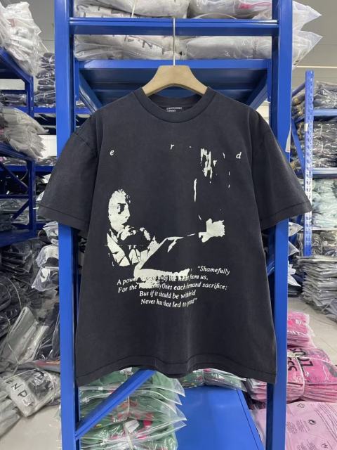 ERD Enfants Riches Déprimés Broken Figure Quote Text Vintage Acid Black T-Shirt