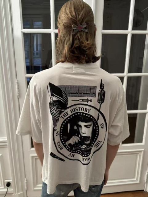 ERD Enfants Riches Déprimés My Role In The War Back Large Circle Print Vintage Off White Tee
