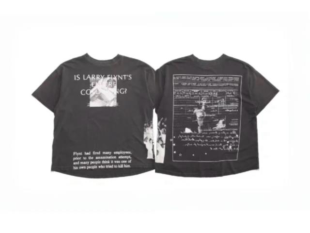 ERD Enfants Riches Déprimés Larry Flynt News Document Dual Print Grunge Black Tee