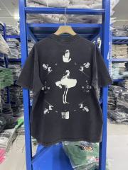 ERD Enfants Riches Déprimés Cross Target Circle Print Destroyed Washed Black Tee