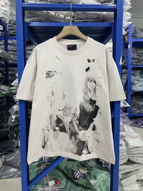 ERD Enfants Riches Déprimés Distressed Collage Portrait Cream Vintage Tee
