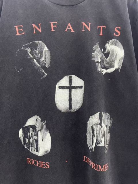 ERD Enfants Riches Déprimés Red Letter Four Portrait Cross Graphic Washed Black Tee