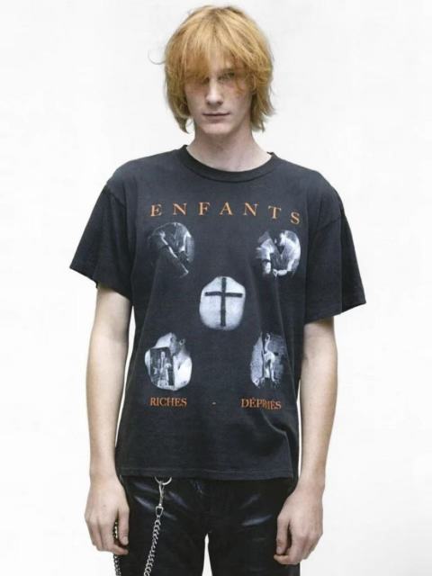 ERD Enfants Riches Déprimés Red Letter Four Portrait Cross Graphic Washed Black Tee