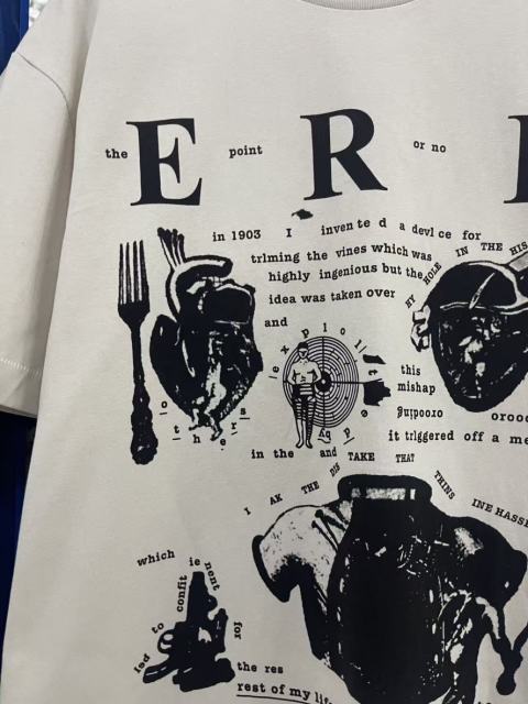 ERD Enfants Riches Déprimés My Role In The War Back Large Circle Print Vintage Off White Tee