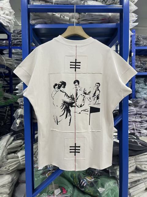 ERD Enfants Riches Déprimés Patch Nun Portrait Off White Raw Edge Square Print T-Shirt